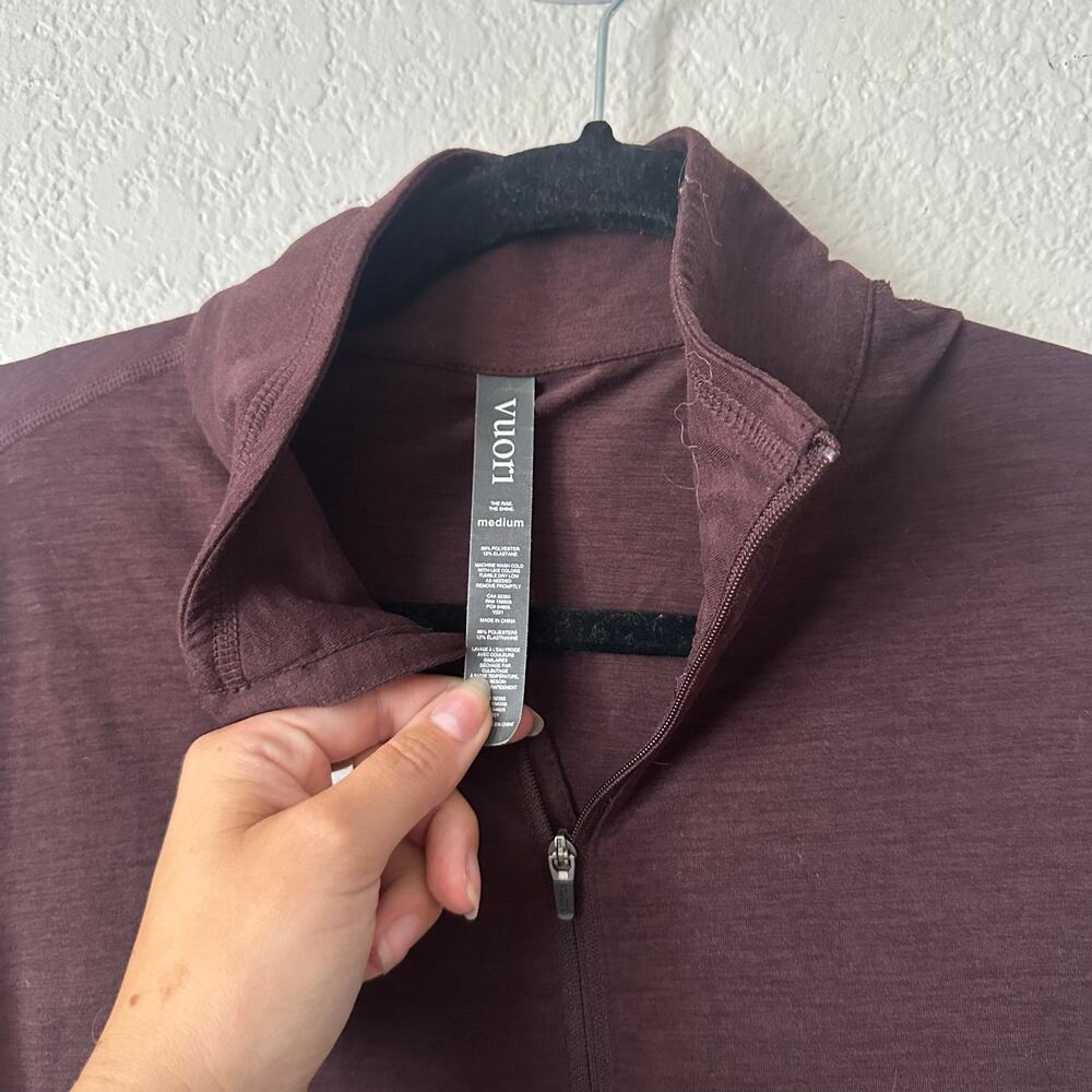 Vuori Men's Ease Performance Half Zip Mahogany Heather Size Medium - Picture 4 of 7